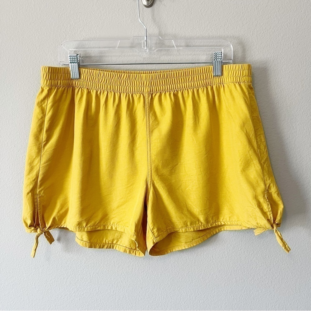 Madewell Side Tie Pull-On Shorts Greek Gold Size Large High Waisted